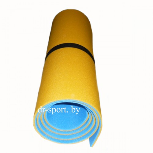 Коврик (пенка) гимнастический/туристический 8*0.6L1.8 синий/желтый